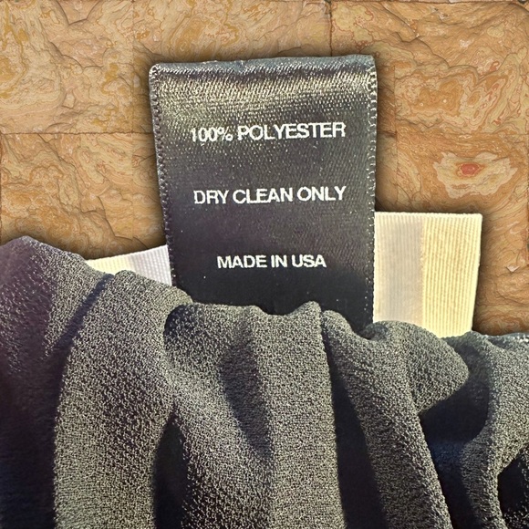 LOYD/FORD Black Pleated Chiffon Slit Front Elasticized Waist Midi Skirt Size 8 - Picture 3 of 15